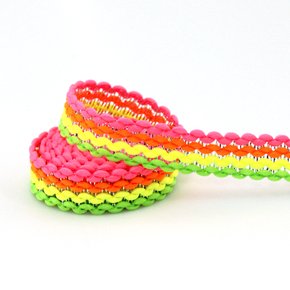 Fita Rígida Zig Zag Ruby 1,3cm Verde/Amarelo/Laranja/Rosa Neon/Prata