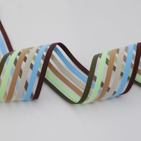 Elástico Listrado Vazado 4,5cm Marrom/Azul/Areia/Bege/Verde