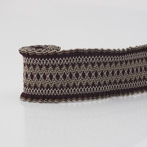 Elástico Étnico Babado 8,3cm Vinho/Kaki/Pêssego